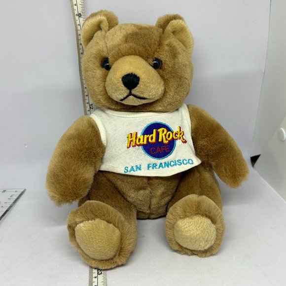 Hard Rock Cafe Tan Teddy Bear San Francisco 9" - Picture 1 of 9